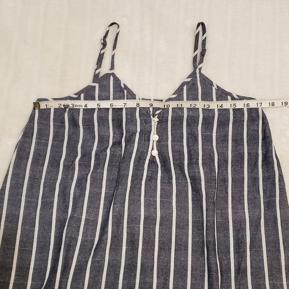 Shein 100% Cotton Black & White Striped Spaghetti Strap Tank Top - Picture 12 of 14